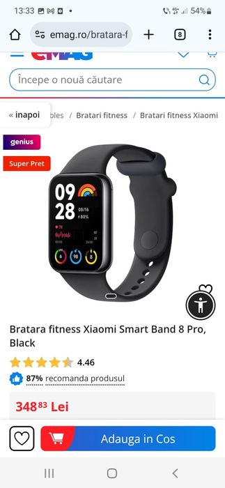 Bratara fitness Xiaomi Smart Band 8 Pro, Black