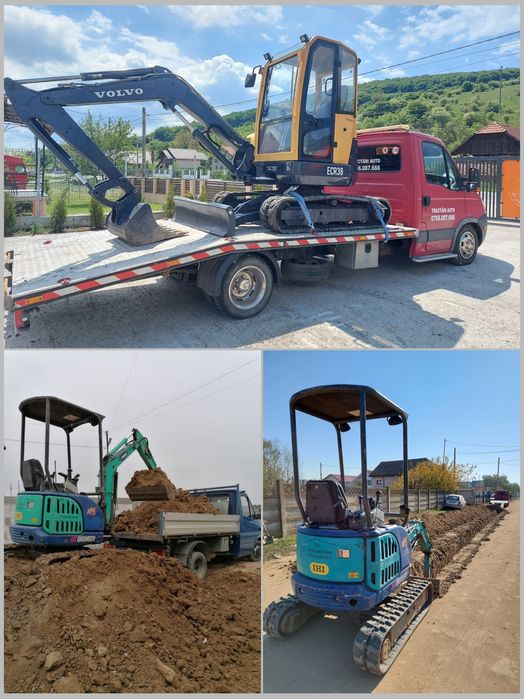 Miniexcavator Nisip Piatra Balast Evacuare Moloz Beton