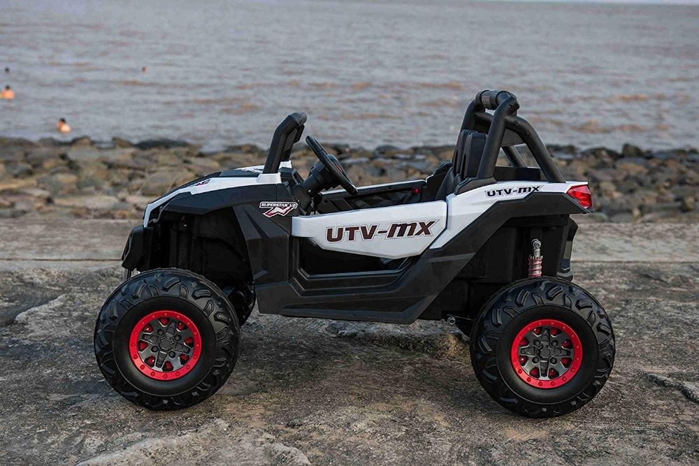 UTV electric pentru 2 copii Rocker Premium 4x4 140W 12V #Alb