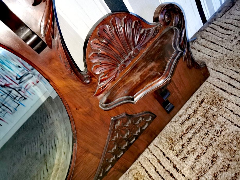 Огледало Викторианско масивно тежко махагон орех 100 х 140 см.