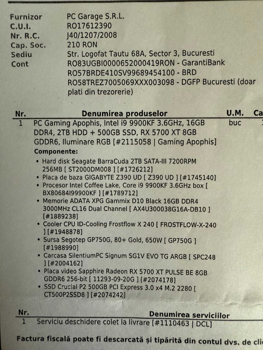 pc gaming APOPHIS INTEL i9 9900KF