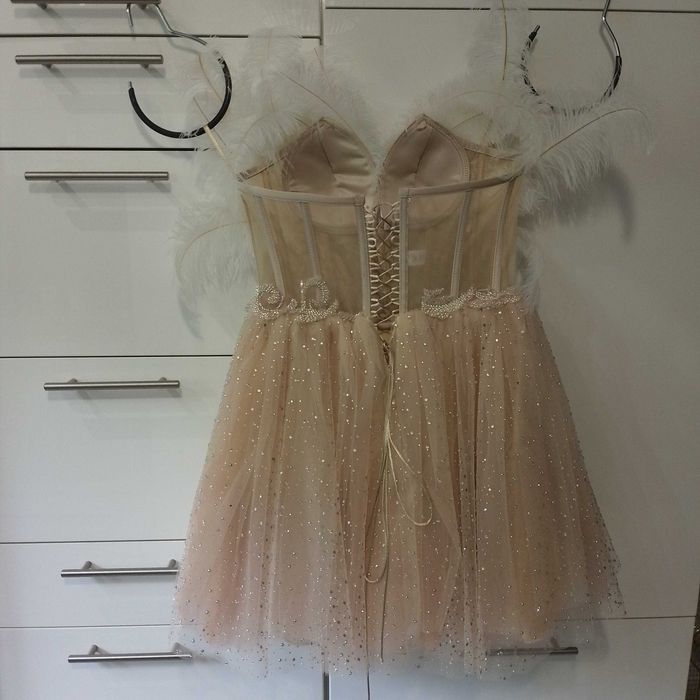 Рокля с Щраусови Пера и Сваровски Кристали