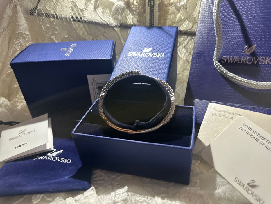 Brățară Swarovski matrix fixa verde cu argintiu