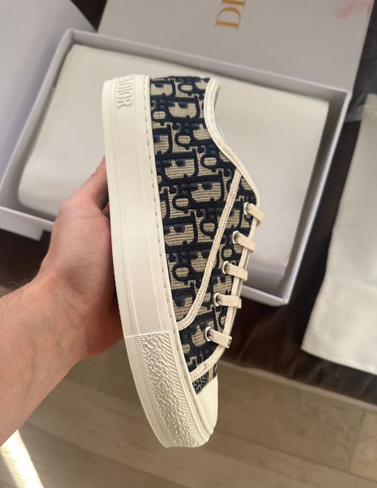 Walk'n'Dior Platform Sneaker Deep Blue Dior Oblique Embroidered Cotton