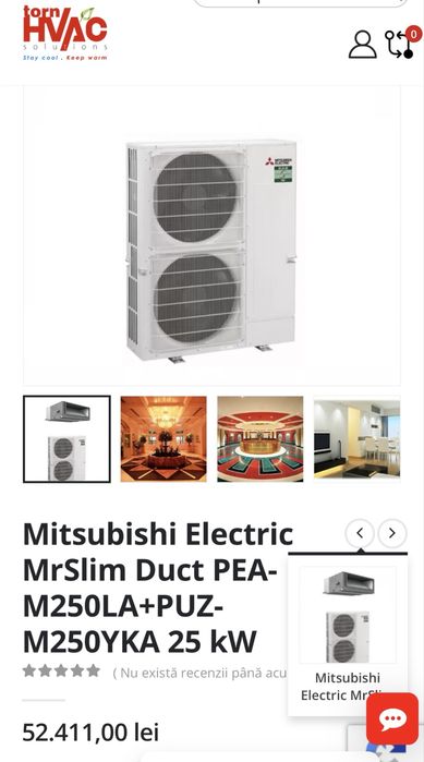 Vand Mitsubishi Electric Mrslim Duct Pea-M250LA +Puz-M250YKA 25 kw