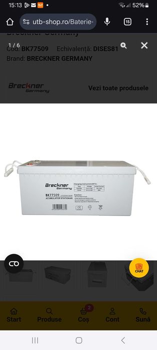 Invertor Breckner 3,2 kw si acumulatori cu gel  12 V /200A super preț