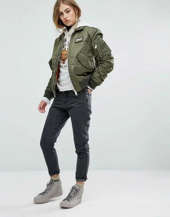 Schott NYC Womens Bomber Jacket - дамско бомбър яке - р.S-M