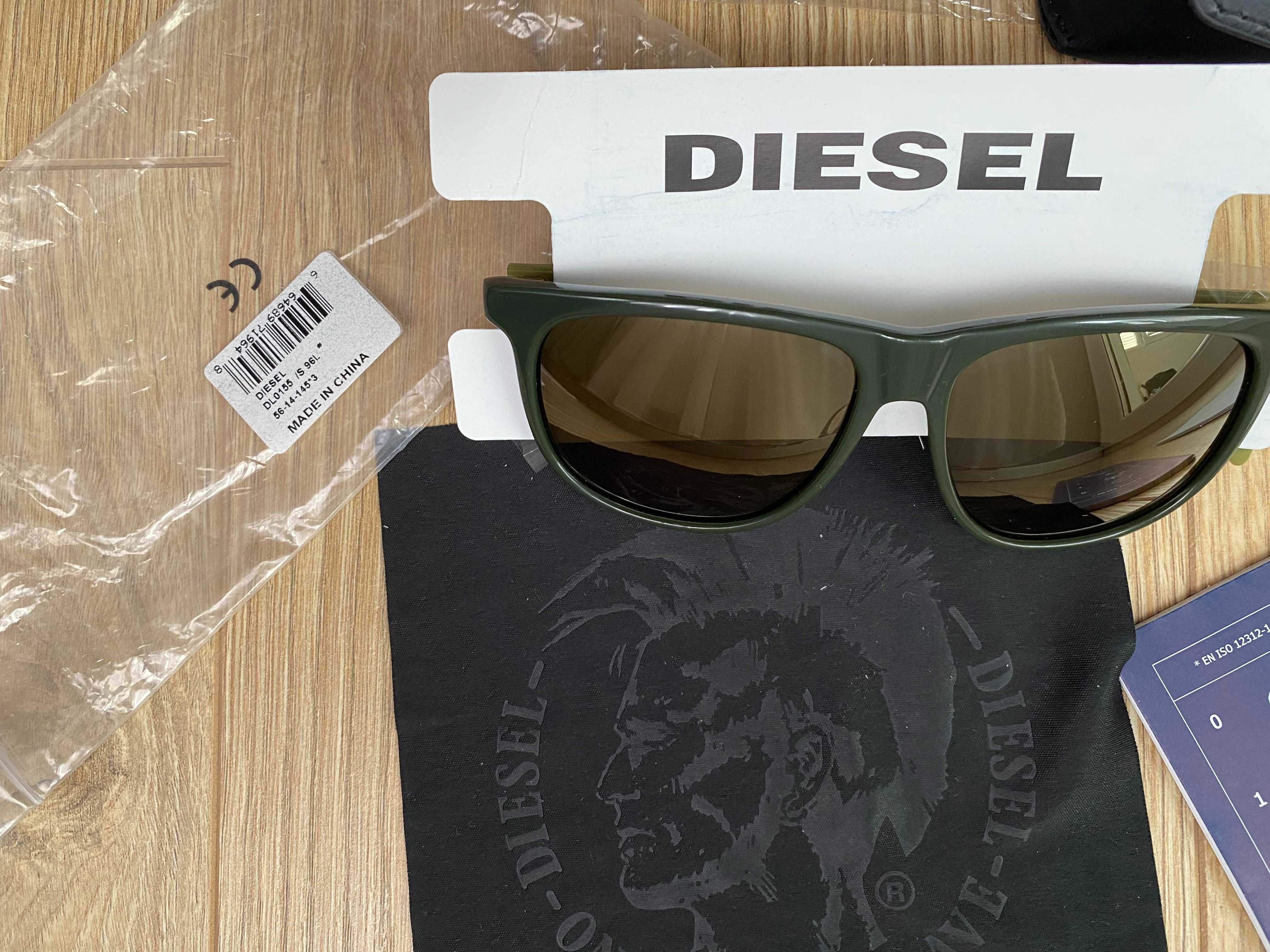Diesel, DL0155 96L 56, Ochelari de soare, Verde inchis