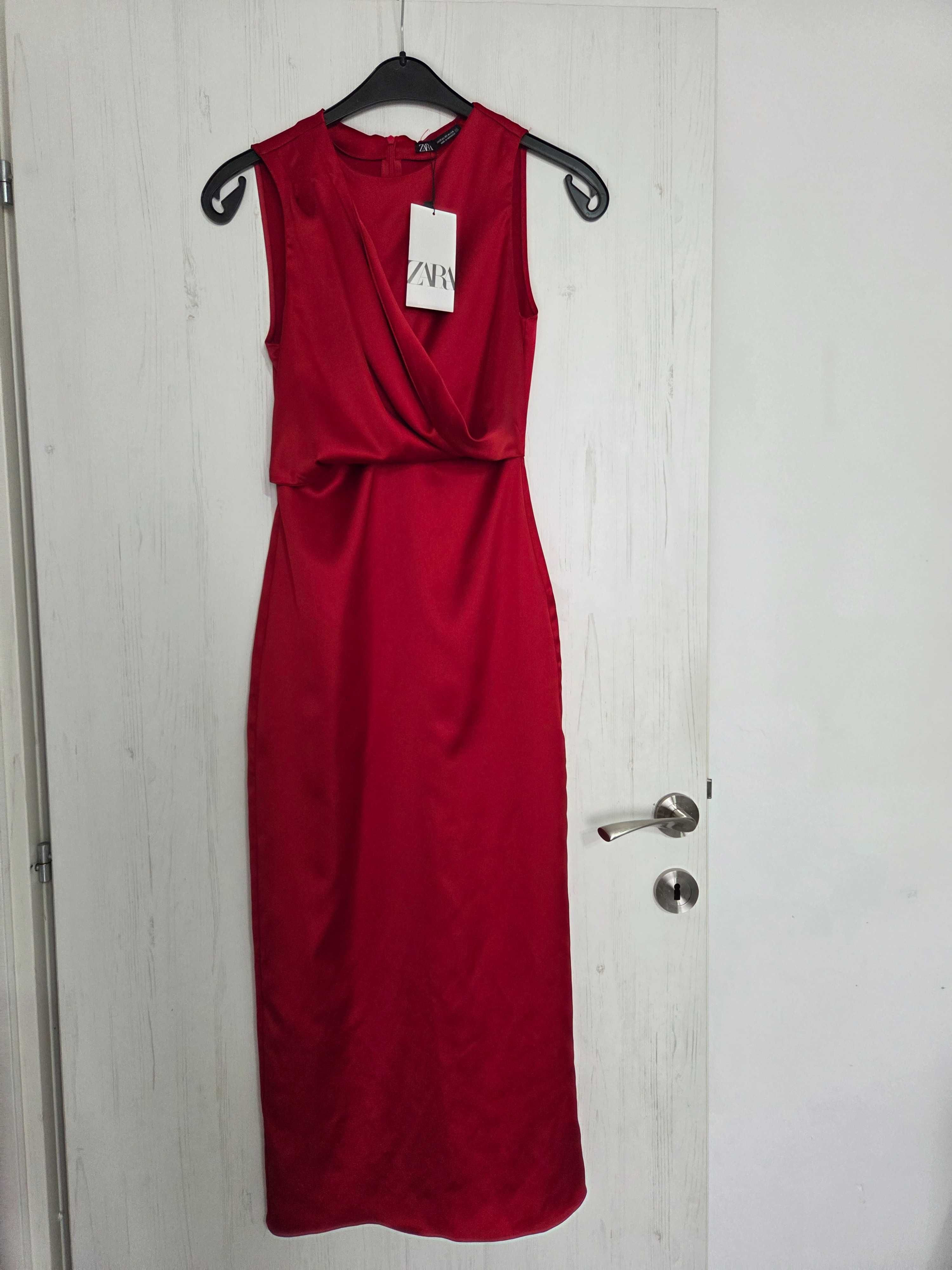 Rochie rosie Zara, Noua masura Xs