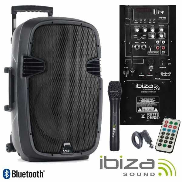 Boxa Activa Profesionala Portabila Ibiza, Putere 400 W cu amplificator