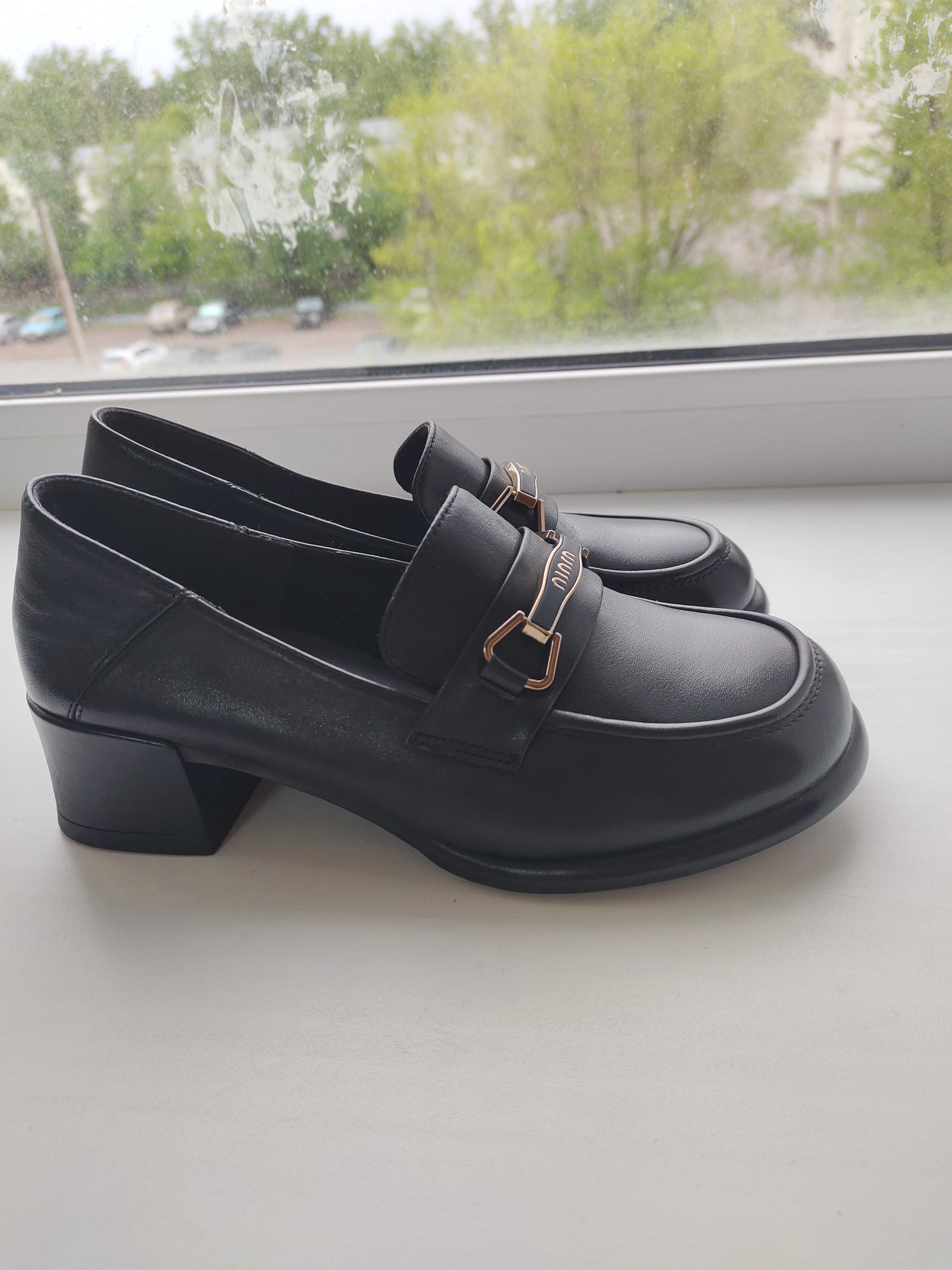 туфли кожа черные новые пр-во Гуанджоу, размер 23,5(36-37)