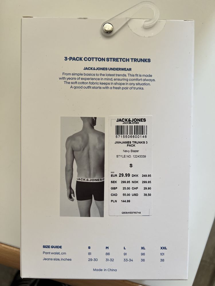 Boxeri originali marime S M L Jack&Jones set 3 buc