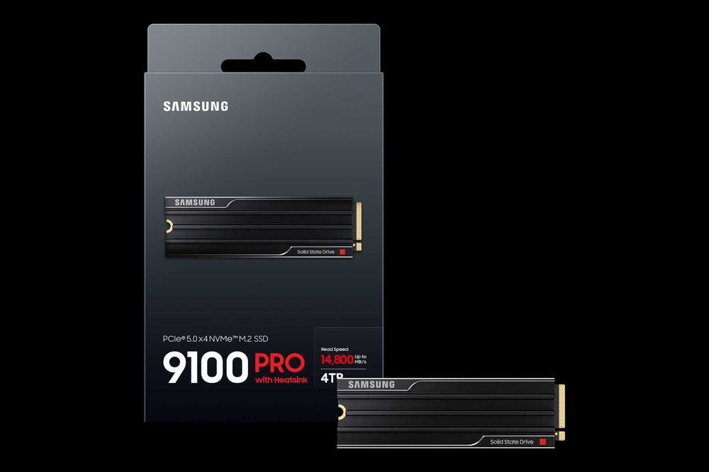 Новый SSD NVMe Samsung 9100 PRO 4TB. С радиатором. PCIe 5 го поколения