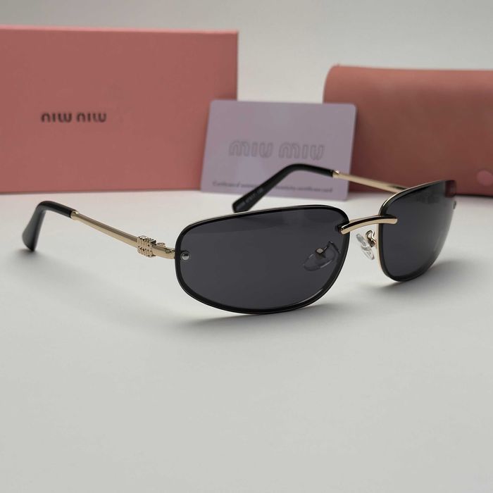 Слънчеви очила Miu Miu Black Limited нови, дамски метални с лого UV400