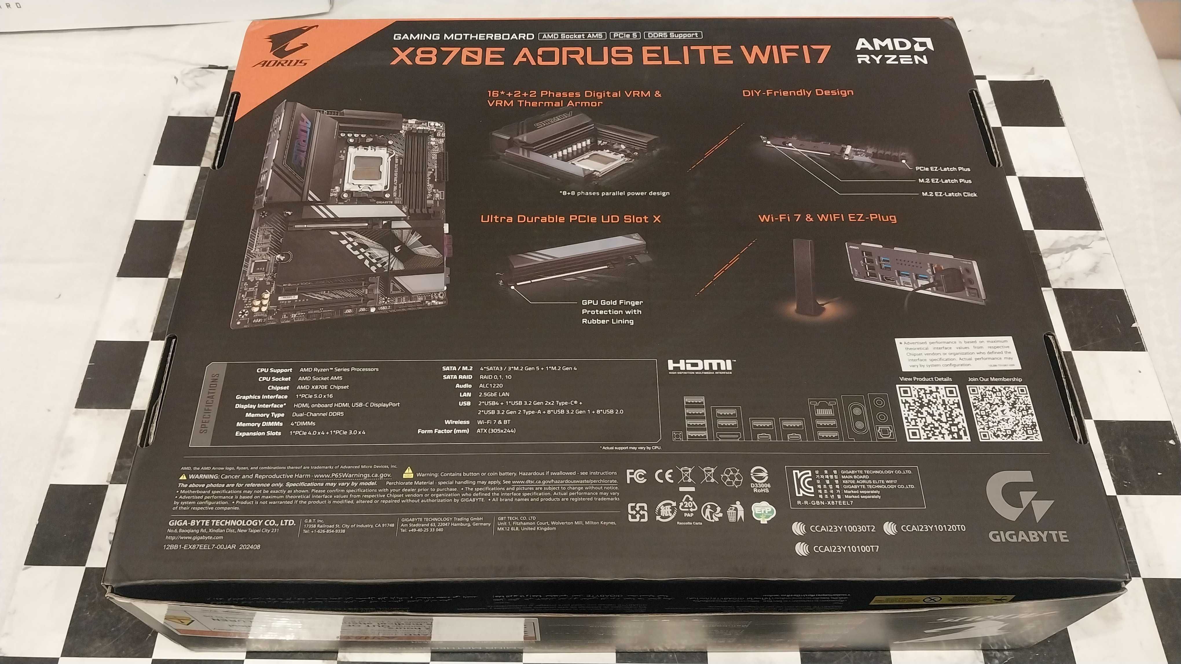 Новая Материнская плата GIGABYTE X870E AORUS ELITE WIFI. Сокет AMD AM5