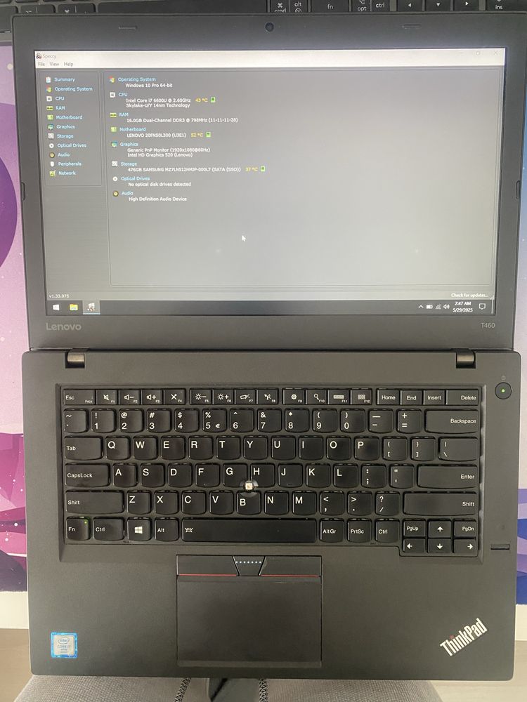 Lenovo ThinkPad T460 Intel i7 3.4 GHz, 14" Full HD, 16GB, 512GB SSD