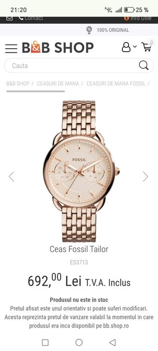 Ceas dama  Fossil Tailor ES 3713