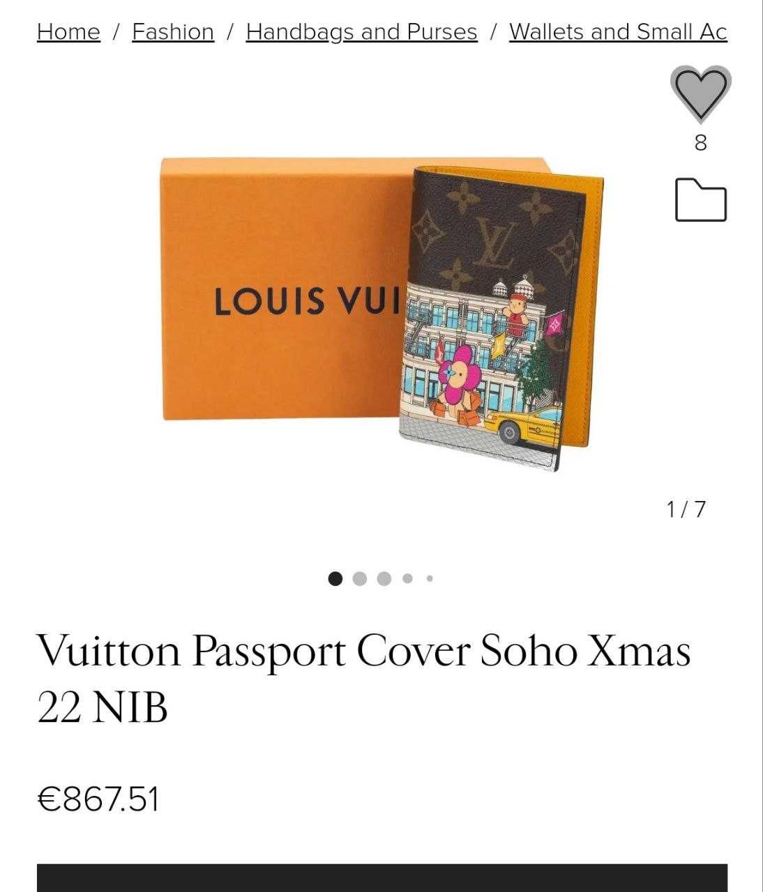 Паспорт калъф кожен портфейл louis vuitton covet