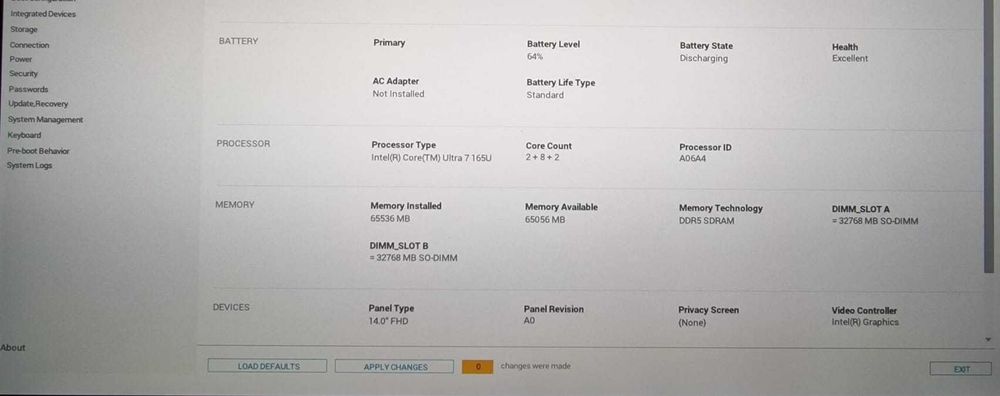 Laptop Dell Intel Ultra 7 165U 64GB ram 1TB M2 storage NOU