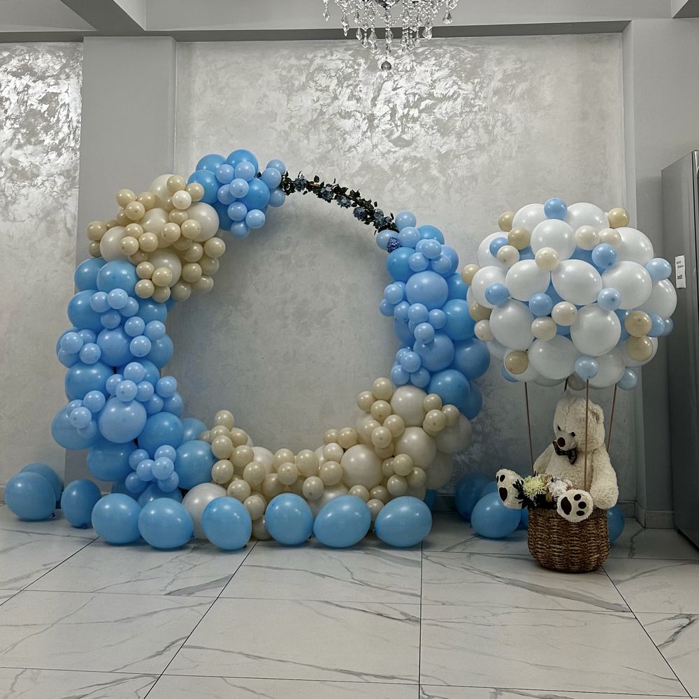 Aranjament baloane pentru botez/ nunta/ majorat
