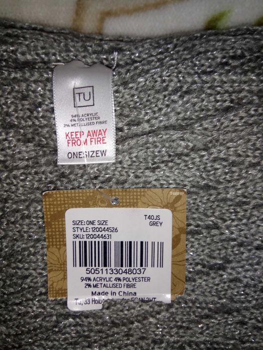 Set caciula (boneta) + fular, elegante, gri-petrol. NOI.