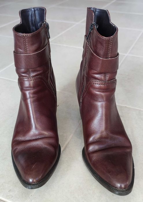 Дамски Боти/Ботуши с висок ток - бордо, размер 38