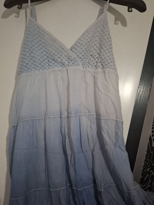 Рокля морско синьо+ подарък дънкова пола