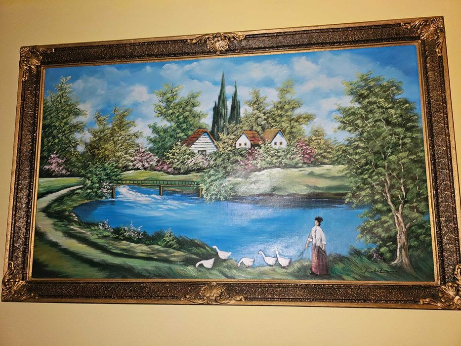 Tablou pictat pe panza  cu semnatura