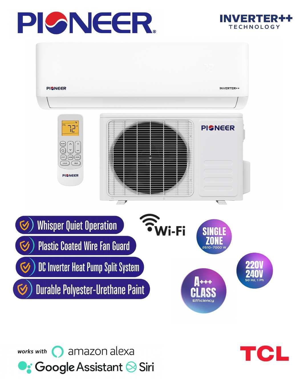 Климатик Pioneer / TCL – нов, гаранция 5 години, безплатна доставка