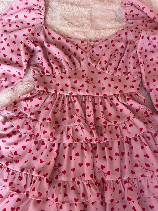 Рокля Cliche в розово на сърчица