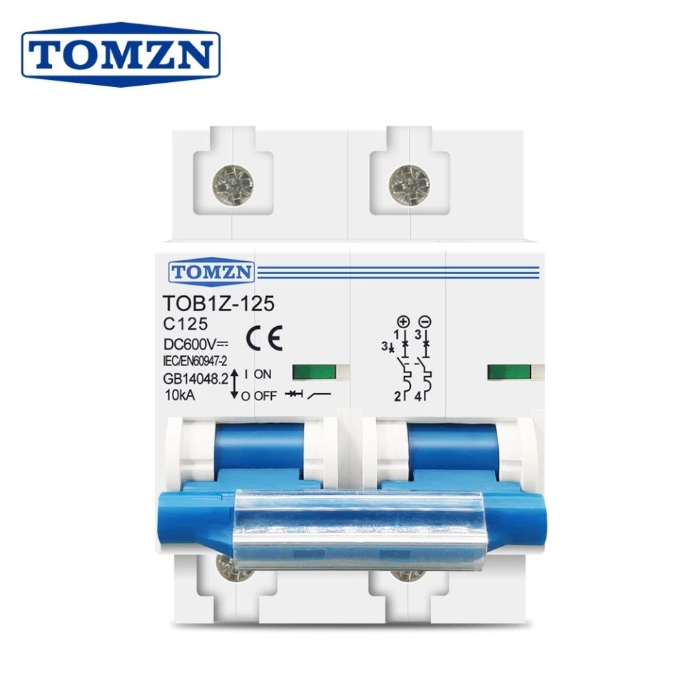 80А / 100А / 125А  2P DC MCB 600V предпазител за PV системи