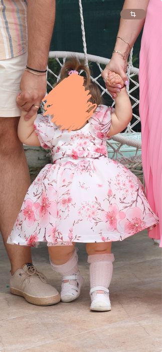 Rochita diafana 1-2 ani, model deosebit cu flori de cires