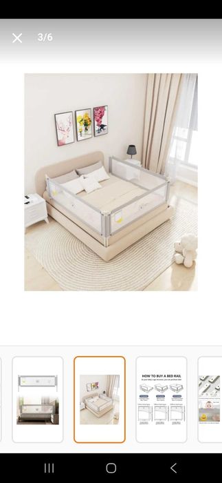 Protecție pat copii 180cm sau 200 cm