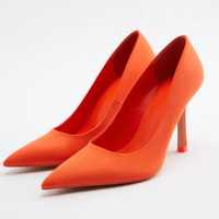 Нови оранжеви обувки на ток Zara 42 номер