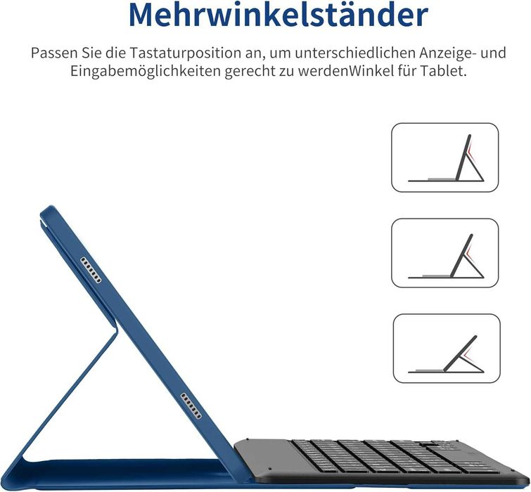 EasyAcc Husă cu Tastatură QWERTZ, Samsung Galaxy Tab S9+, 12,4 Inch