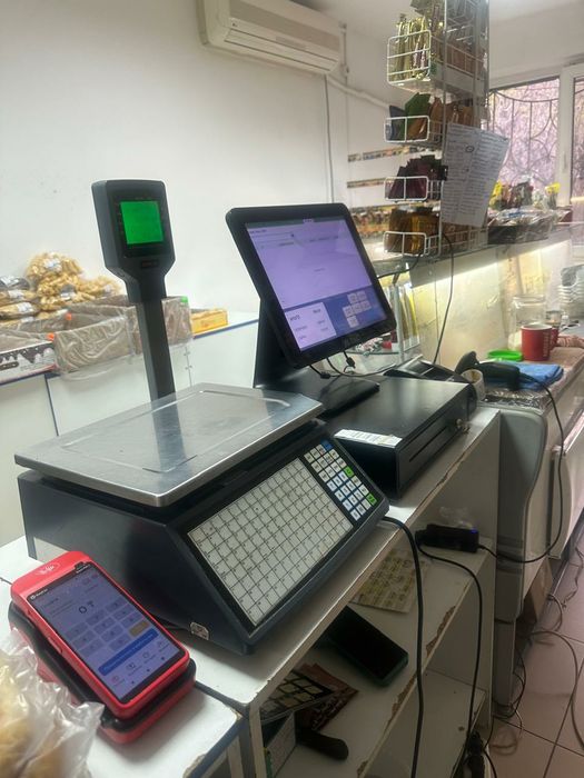 Продам  Моноблок  Весы Чековый принтер  Сканер штрихкода Ящик для дене