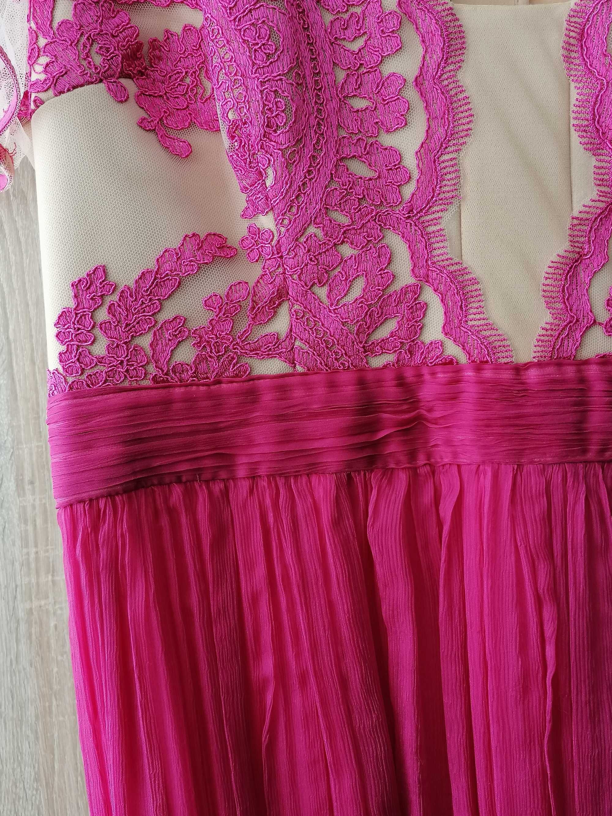 Rochie lungă de seară Nissa fucsia