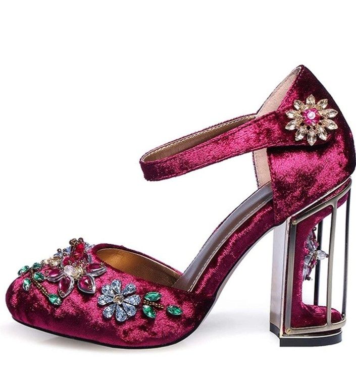 Dolce & Gabbana бархатный туфли в стиле Мери джейн с камнями 35р 23см