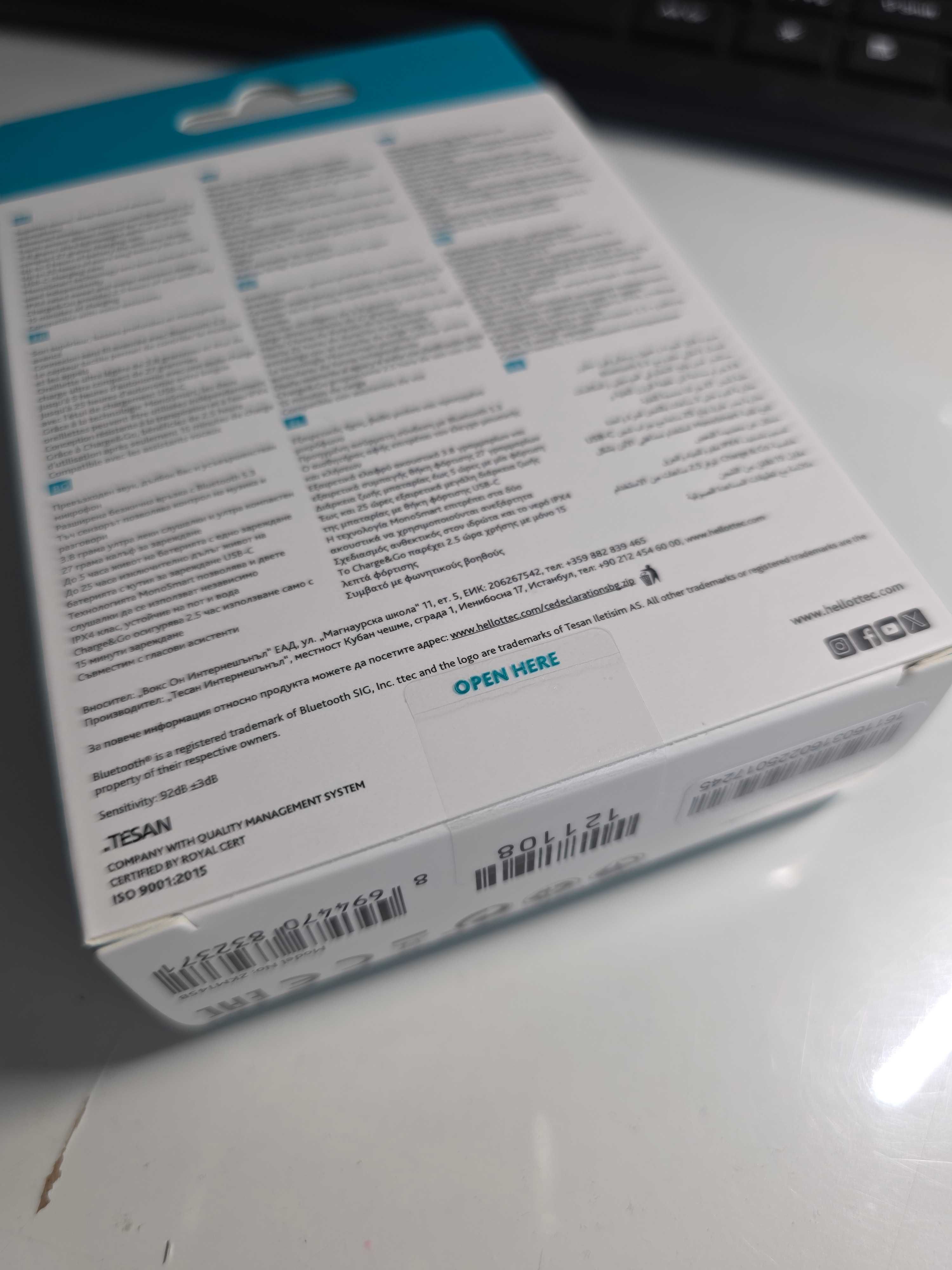 True Wireless Bluetooth слушалки ttec Mode