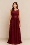Rochie eleganta bordo cu dantela - noua cu etichetă, mărime L