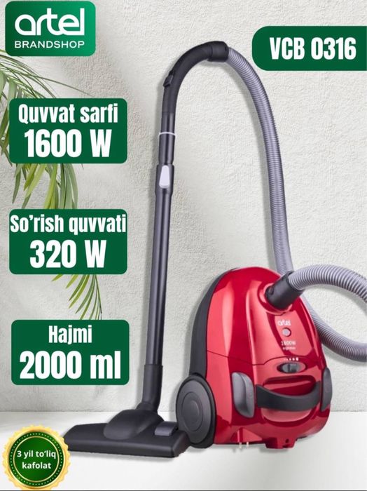 Artel VCB 0316- это модель пылесоса с мешковым типом и мощью 1600Вт.
