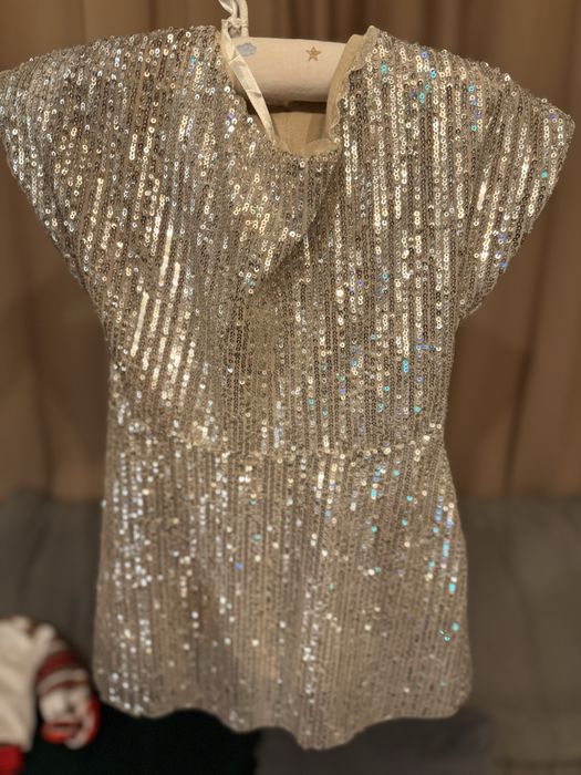 Rochita din paiete aurii si argintii 12-18 luni, 80-86 cm