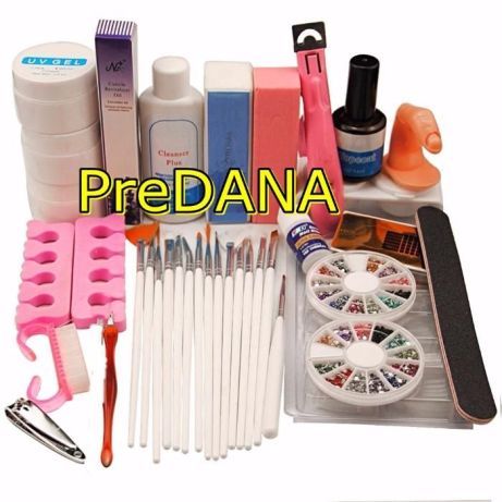 Kit Unghii False tips Gel uv Set Manichiura ,Lampa SUN 5 LED 48w