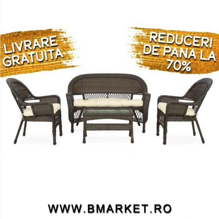 Set mobilier gradina/terasa 2 fotolii canapea și masa LIVRARE GRATUITA