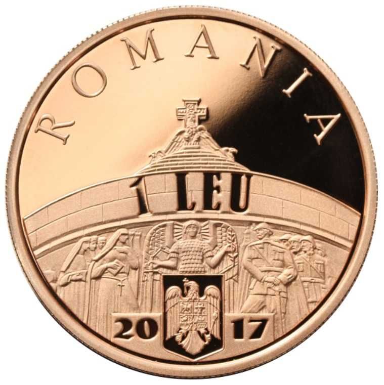 Moneda BNR 1 leu tombac Marasti, Marasesti, Oituz gradata NGC PF 69 UC
