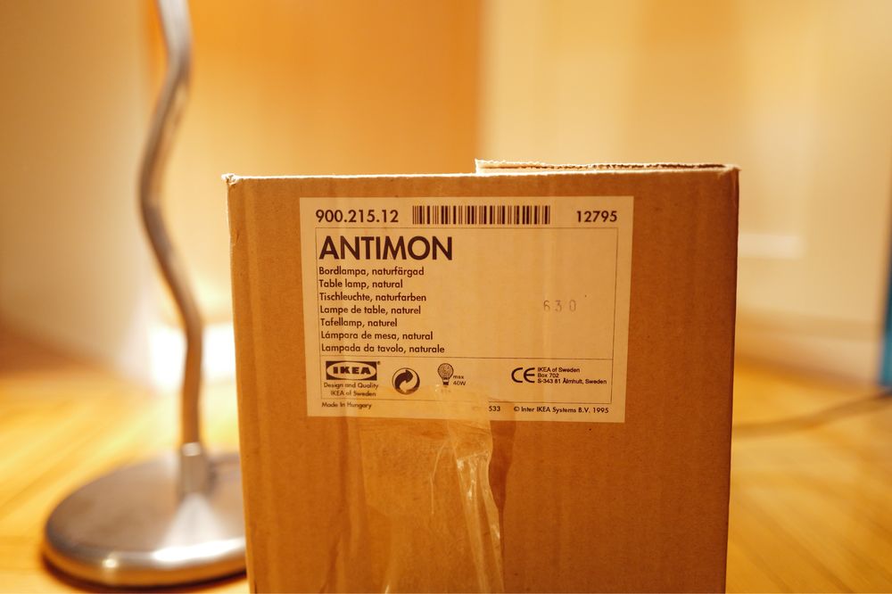 Lampa Vintage 1990 Ikea Antimon NOS Zig Zag post moderna nichel