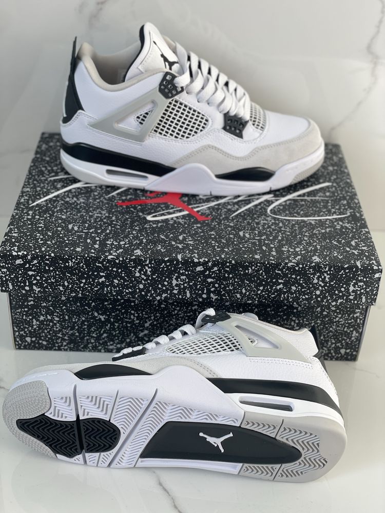 Air Jordan 4 Retro Military Black Neutral Grey White GS