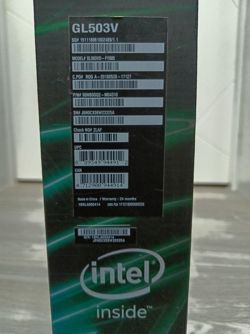 Asus GL503V Core i5 7300HQ (Republic of gamers)