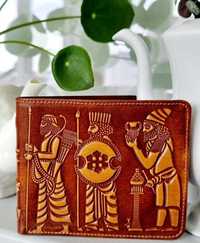 BARBATI idee CADOU portofel PIELE cu model personaje Egiptul Antic PR