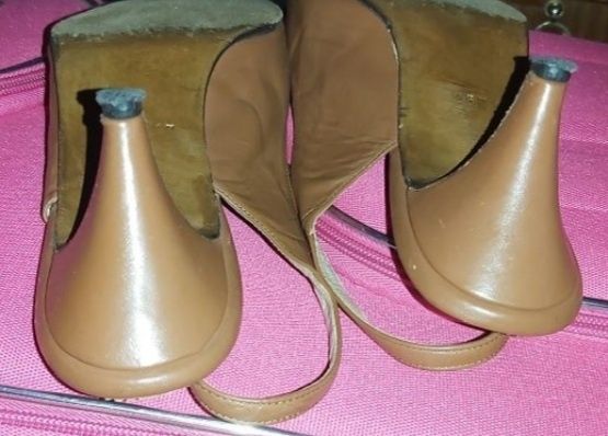 Pantofi Guban - dama maro toc mic gen stiletto din piele cu bareta M40